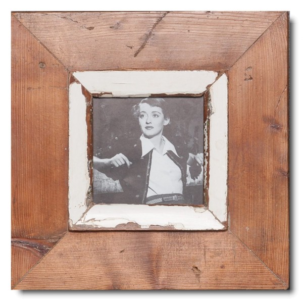 Square distressed wooden picture frame