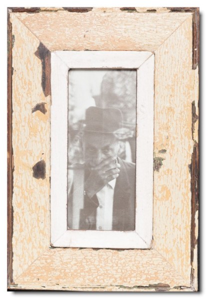 Marco de fotos estrecho de madera vieja para el tamaño de la imagen A5 panorámico