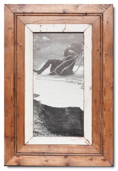 Panoramic rustic timber picture frame for picture format 29,7 x 14,8 cm
