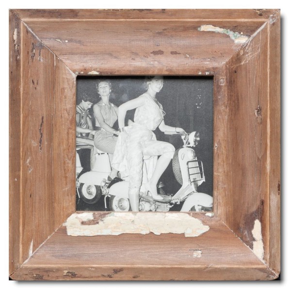 Marco de fotos de madera reciclada para el tamaño de la imagen 14,8 x 14,8 cm